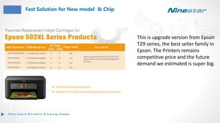 Popular New release Ink Cartridge
This is upgrade version from Epson
T29 series, the best seller family in
Epson. The Printers remains
competitive price and the future
demand we estimated is super big.
Fast Solution for New model & Chip
 