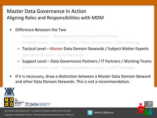 What are the main roles and responsibilities of master data team