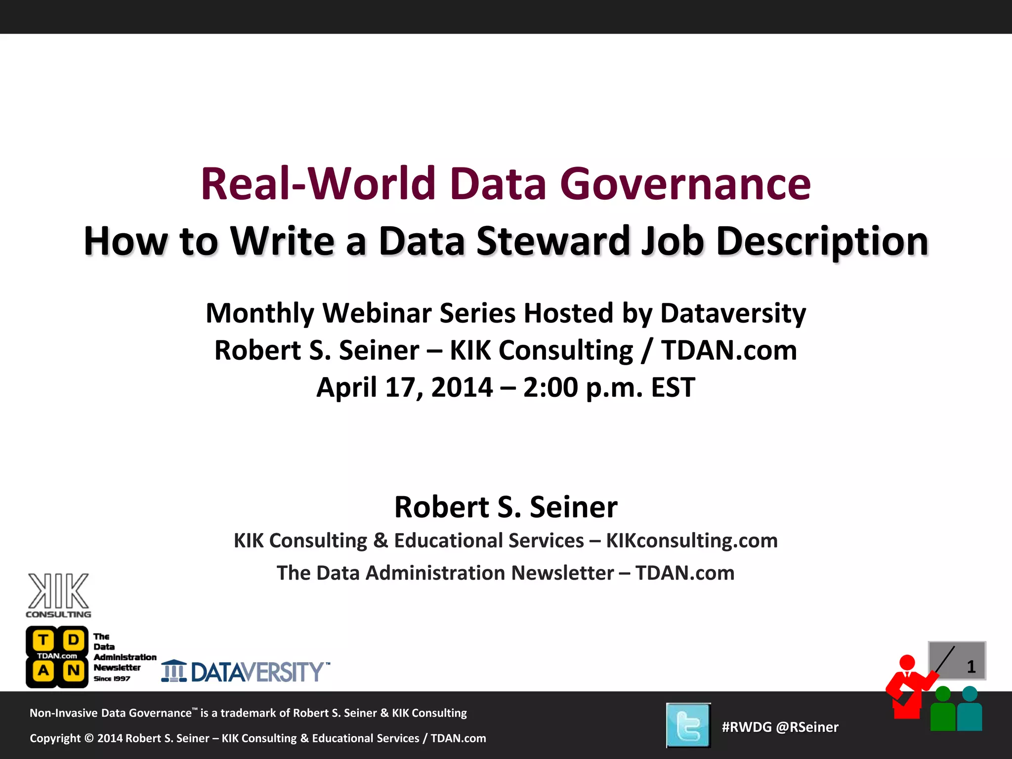 RealWorld Data Governance How to Write a Data Steward Job Description