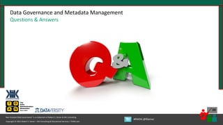 Copyright © 2021 Robert S. Seiner – KIK Consulting & Educational Services / TDAN.com
Non-Invasive Data Governance™ is a trademark of Robert S. Seiner & KIK Consulting
#RWDG @RSeiner
35
Data Governance and Metadata Management
Questions & Answers
 