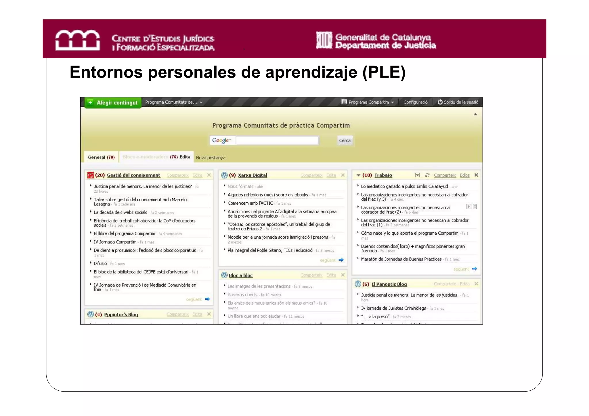 Entornos personales de aprendizaje (PLE)
 