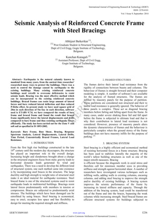 Seismic analysis of reinforced concrete frame with steel bracings | PDF