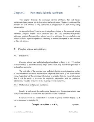 Seismic attributes and avo analysis ahmed hafez (2) | PDF