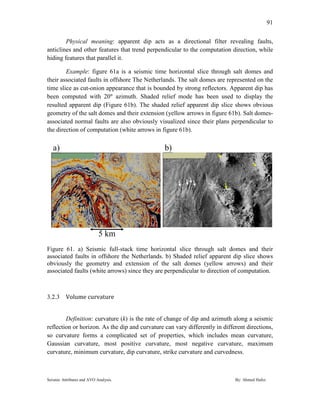 Seismic attributes and avo analysis ahmed hafez (2) | PDF