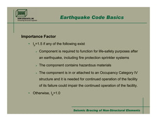 Seismic Bracing- Non-Structural Elements | PDF