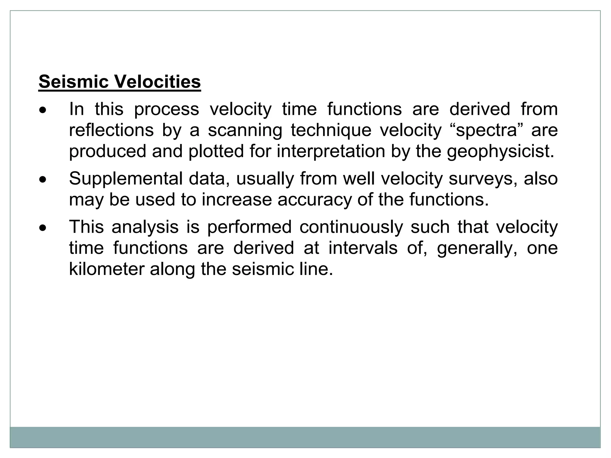 Seismic data processing | PPTX