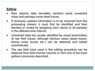 Seismic data processing | PPTX