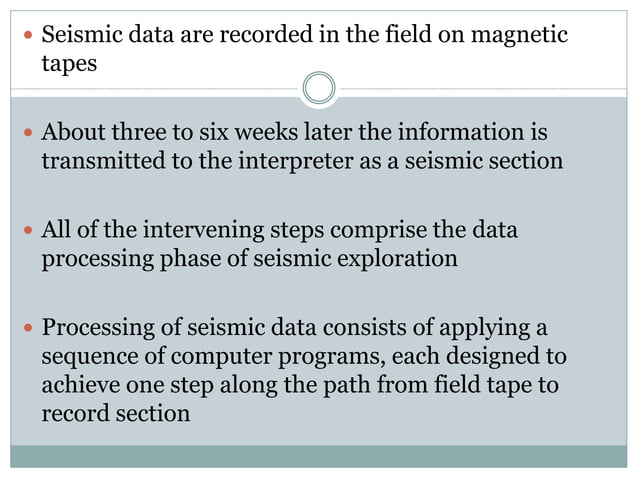 Seismic data processing | PPTX