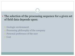 Seismic data processing | PPTX