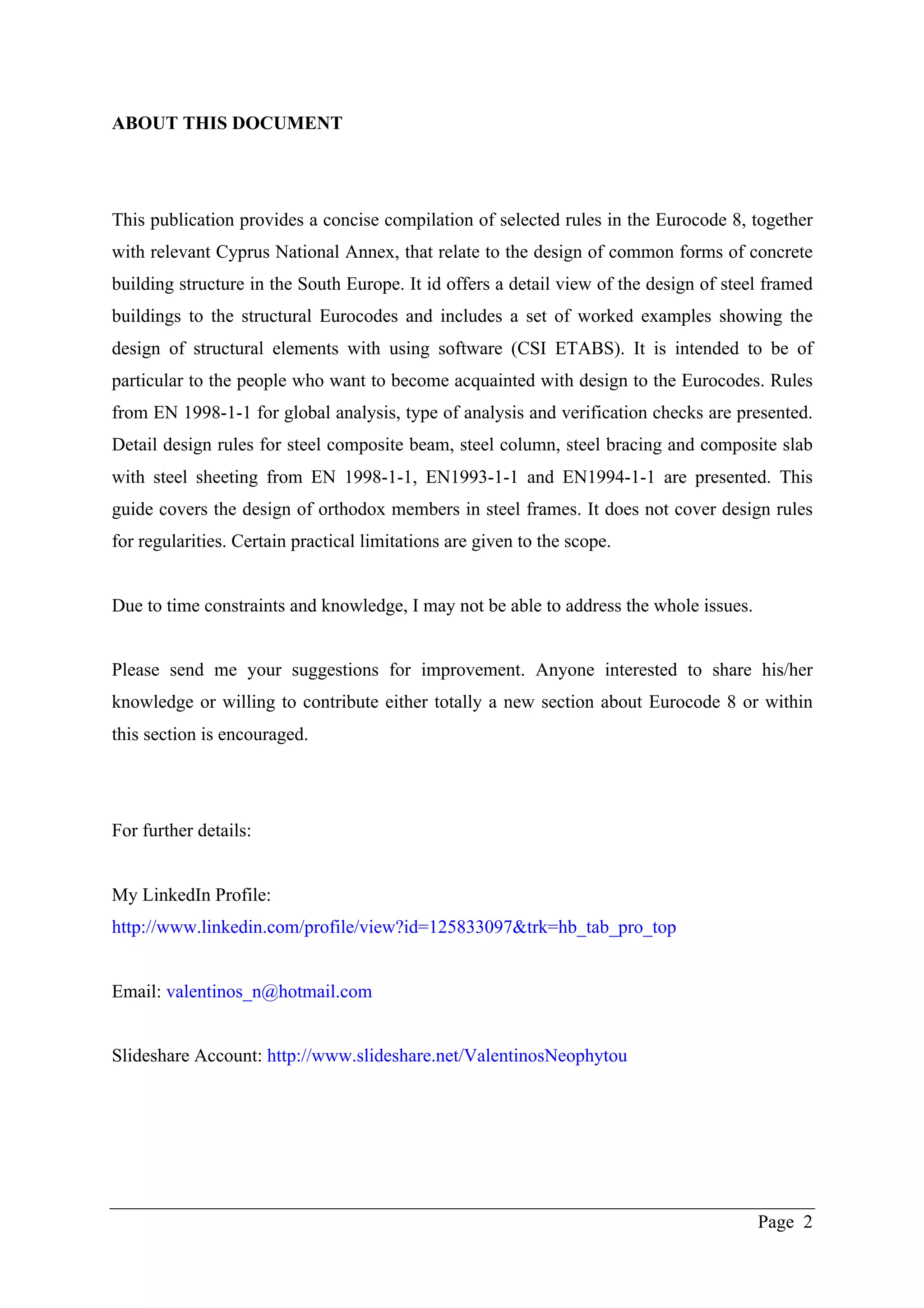 ETABS manual - Seismic design of steel buildings according to Eurocode ...