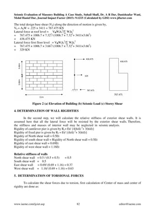 SEISMIC EVALUATION OF MASONRY BUILDING A CASE STUDY | PDF