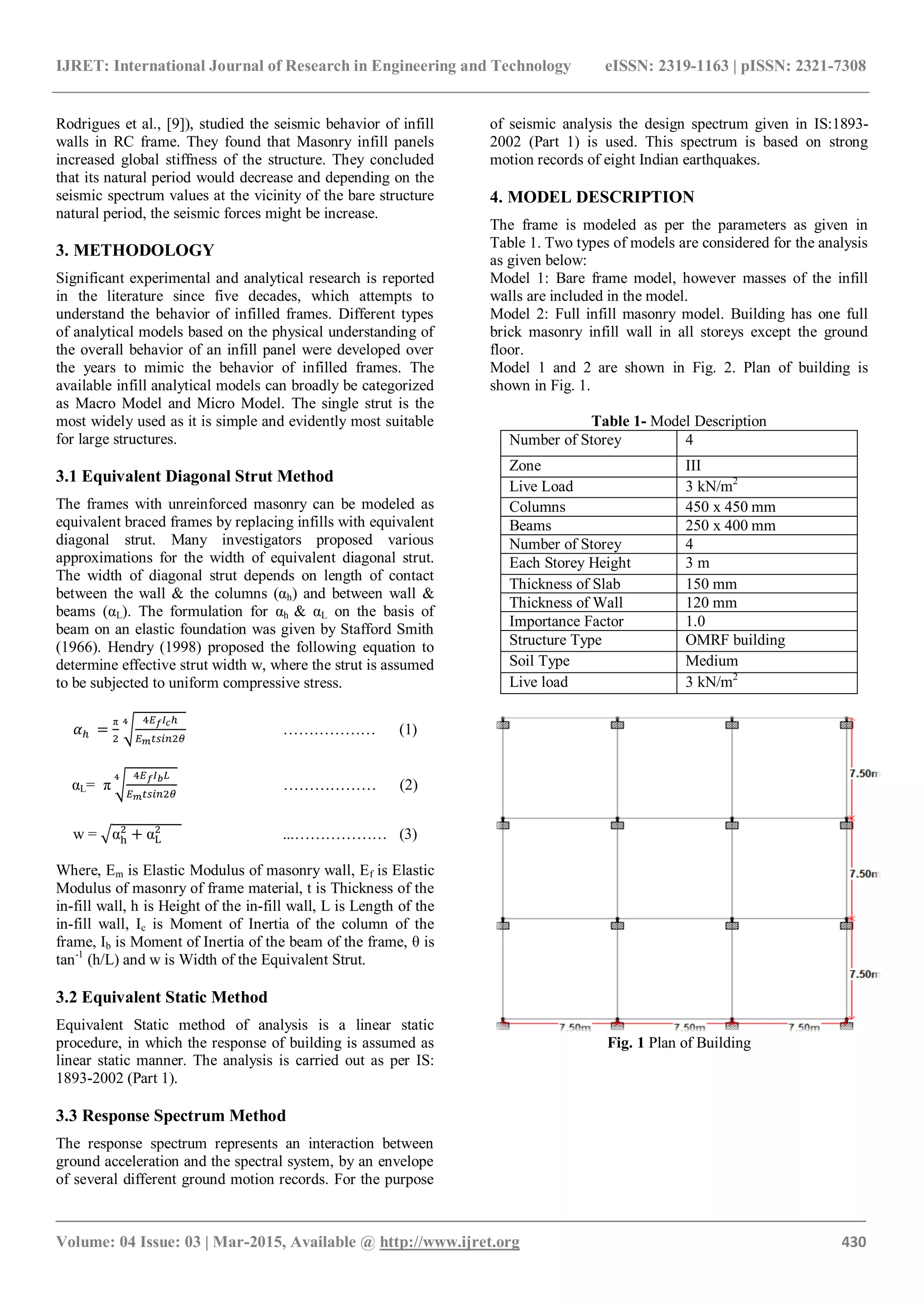 Seismic evaluation of rc frame with brick masonry infill walls | PDF