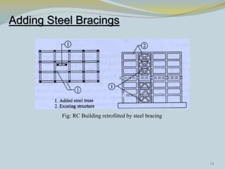 Adding Steel Bracings




          Fig: RC Building retrofitted by steel bracing




                                                          14
 