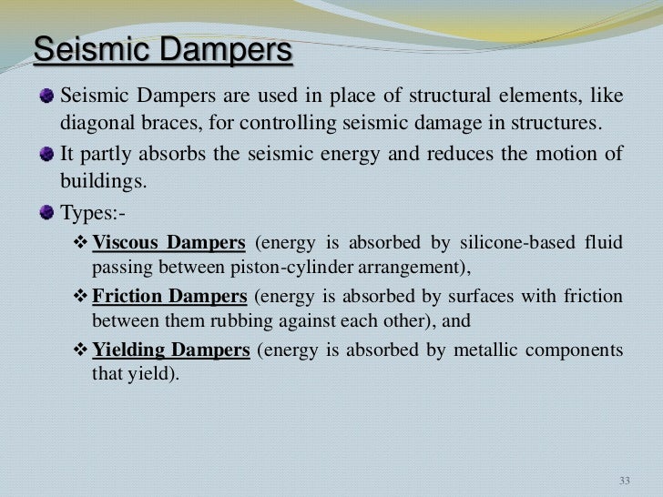 Seismic Dampers In Buildings