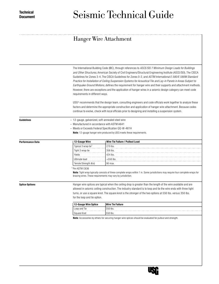 Seismic Technical Guide Hanger Wire