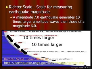 Seismograph, Richter Scale, Epicenter, Hypocenter Earth Science Lesson ...