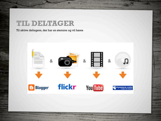 TIL DELTAGER
Til aktive deltagere, der har en stemme og vil høres
 