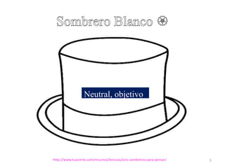 Neutral, objetivo
5http://www.tuacierto.com/recursos/lecturas/seis-sombreros-para-pensar/
 