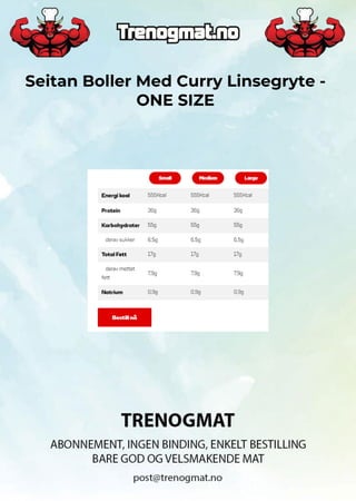 Seitan Boller Med Curry Linsegryte - ONE SIZE - TrenogMat