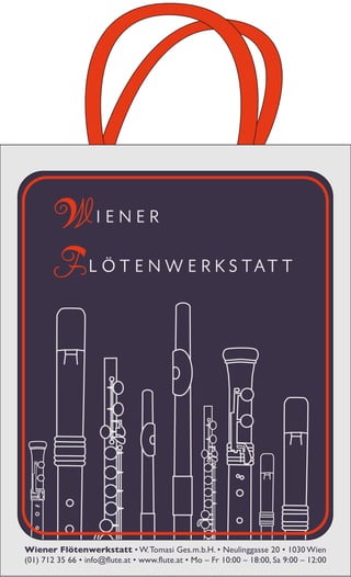 Design of plastic bags for Wiener Flötenwerkstatt
