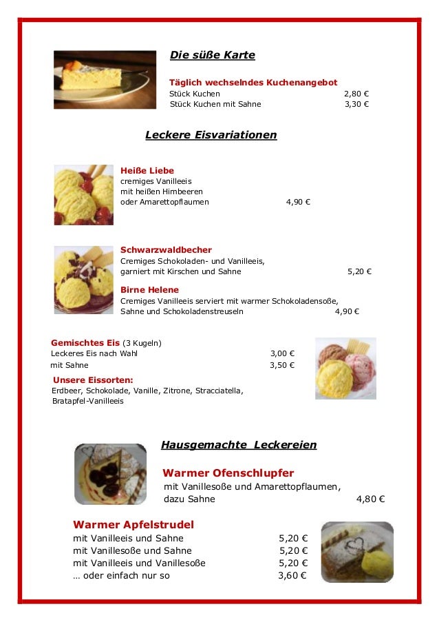 Dessert-Karte | Restaurant Hirsch, Besigheim Dessert-Karte | Restaurant Hirsch, Besigheim