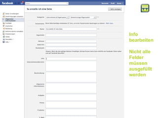 Info bearbeiten Nicht alle  Felder müssen ausgefüllt werden 