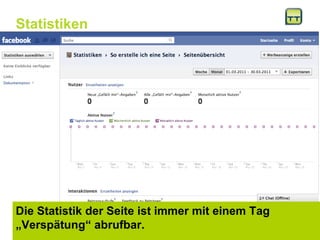 Die Statistik der Seite ist immer mit einem Tag „Verspätung“ abrufbar. Statistiken 