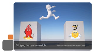 Bridging human mismatch   Balancing the omega -6 and omega-3 ratios
 