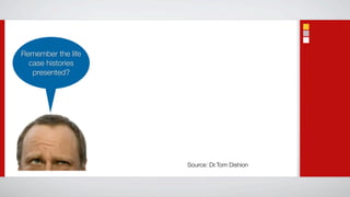 Remember the life
  case histories
   presented?




                    Source: Dr.Tom Dishion
 