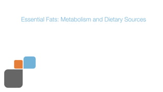 Essential Fats: Metabolism and Dietary Sources
 