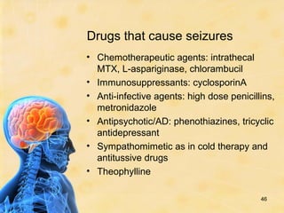 Seizures and epilepsy FOR clinical pharmacy student