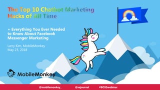 #learningWithIm
pact
+ Everything You Ever Needed
to Know About Facebook
Messenger Marketing
Larry Kim, MobileMonkey
May 23, 2018
@mobilemonkey_ @sejournal #BOSSwebinar
 