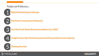 5 This document and the information in it are provided in confidence, and may not be disclosed to any third party.
Today we’ll discuss…
1 Digital Marketing Landscape
2 MarTech Framework & Maturity
3 Key MarTech Stack Recommendations for 2023
4 Insights from MarTech Assessment of Financial Services Industry
5 Getting Started
 