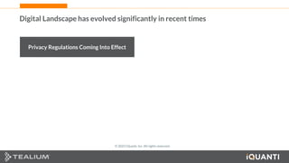 8 This document and the information in it are provided in confidence, and may not be disclosed to any third party.
Digital Landscape has evolved significantly in recent times
Privacy Regulations Coming Into Effect
© 2022 iQuanti, Inc. All rights reserved.
 