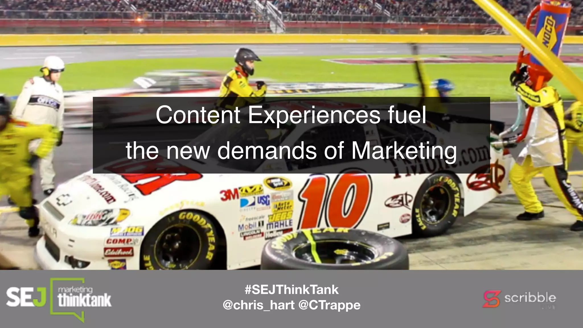 Content Experiences fuel
the new demands of Marketing
#SEJThinkTank
@chris_hart @CTrappe
 