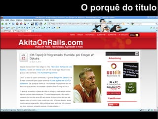 O porquê do título
 