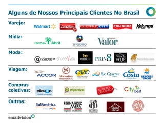 Alguns de Nossos Principais Clientes No Brasil
Varejo:


Mídia:


Moda:


Viagem:


Compras
coletivas:

Outros:
 