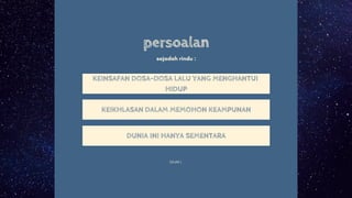 Sejadah Rindu Sejadah rindu sajak tingkatan 5 | PDF