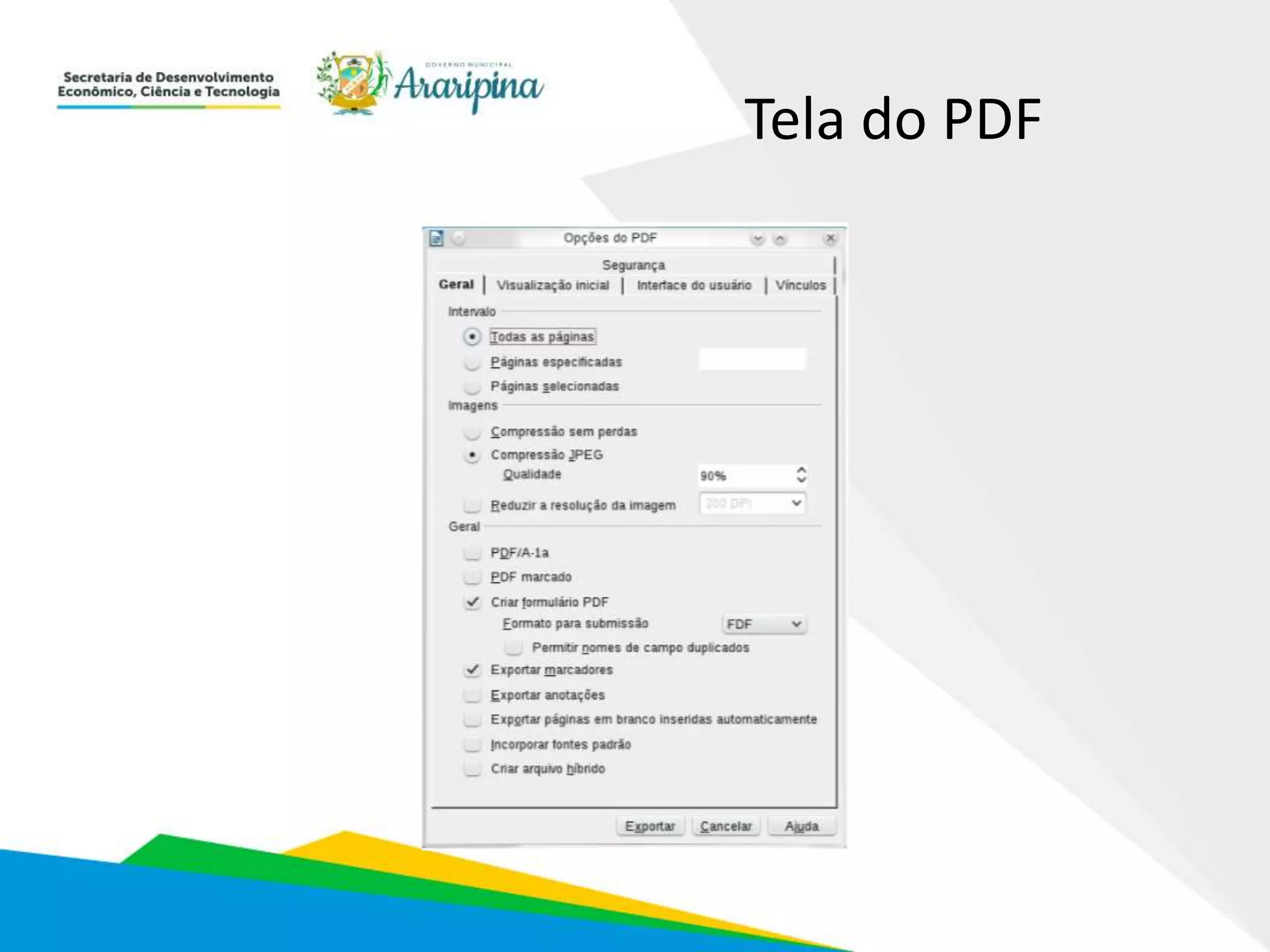 Tela do PDF
 