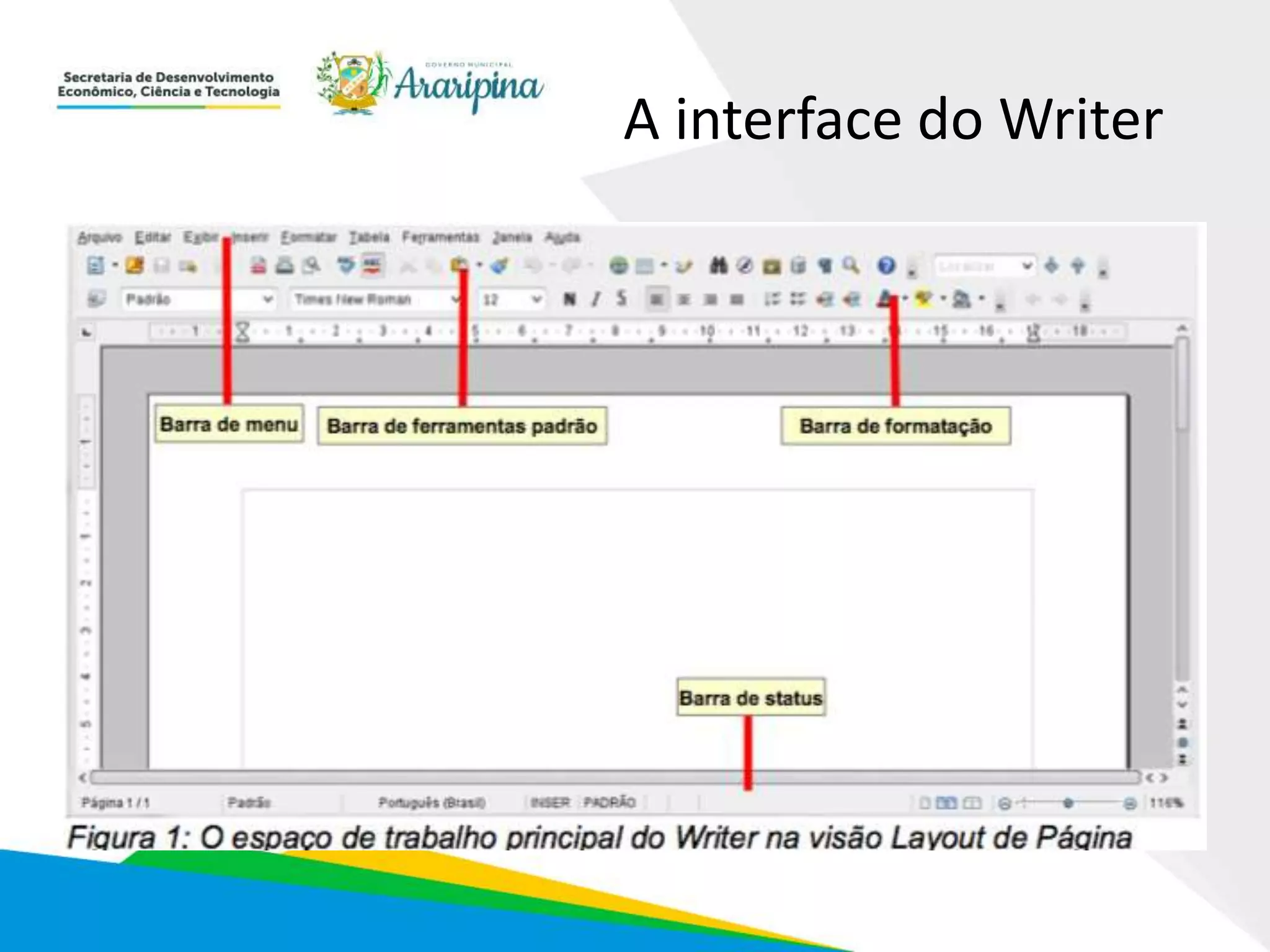 A interface do Writer
 