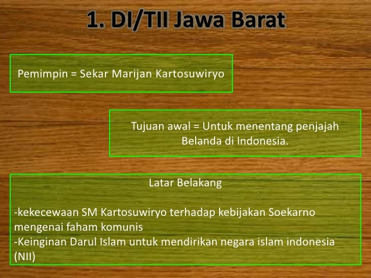 Tujuan Pemberontakan Di Tii Di Jawa Barat