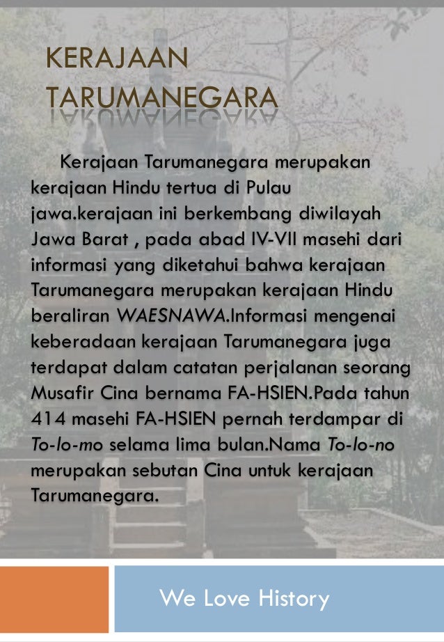 Sejarah Kerajaan Taruma Negara