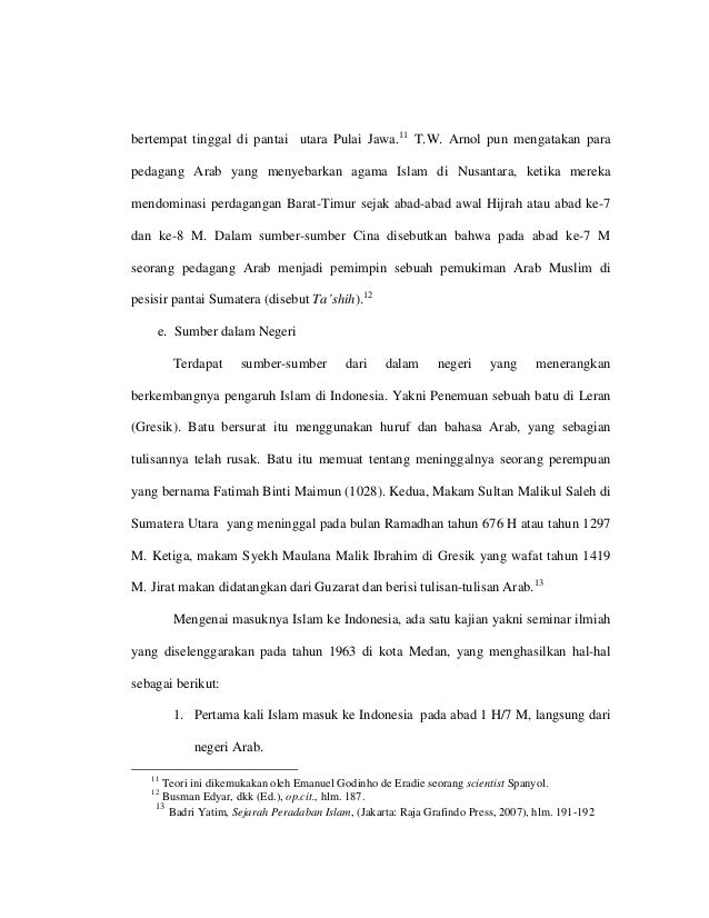 Sejarah Masuknya Islam Ke Indonesia