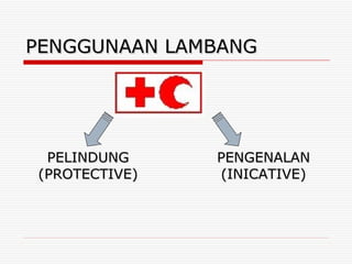 PENGGUNAAN LAMBANG PELINDUNG (PROTECTIVE) PENGENALAN (INICATIVE) 