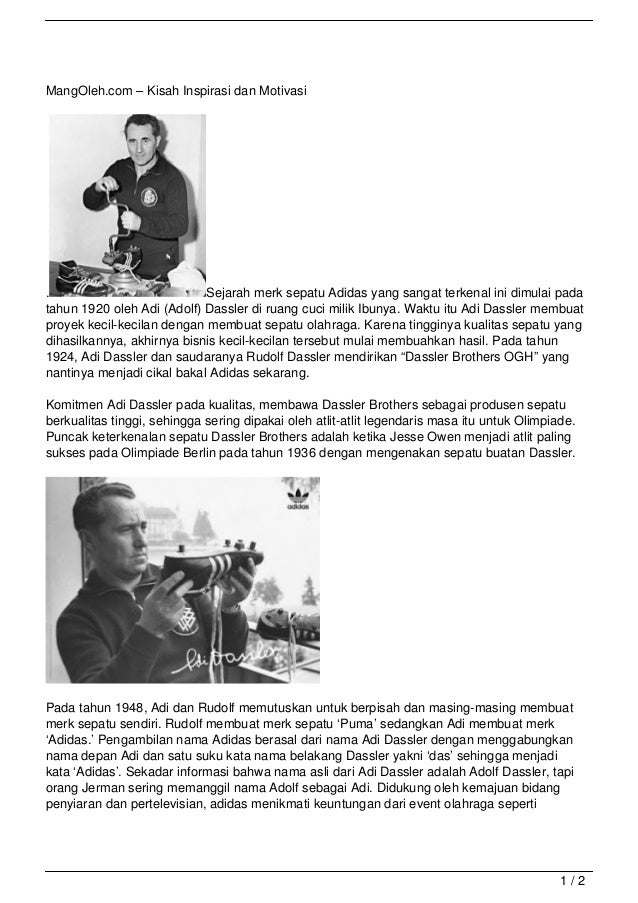 Sejarah Sepatu Adidas Dan 3 Stripes Kisah Inspirasi Dan Motivasi