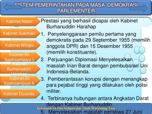 Sistem Pemerintahan Pada Masa Demokrasi Parlementer Brainly