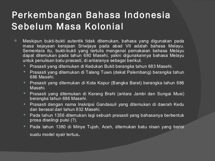Sejarah Bahasa Indonesia