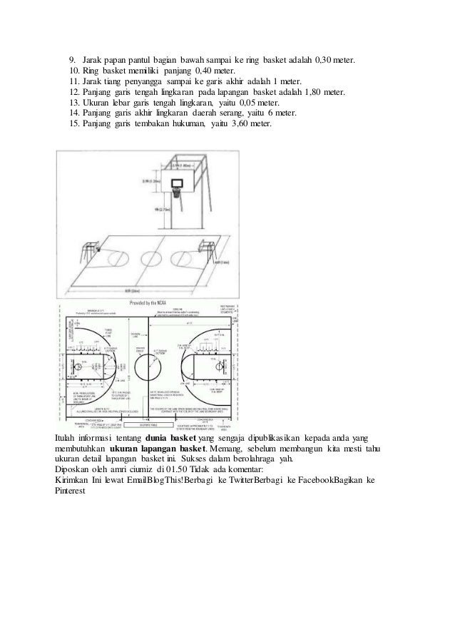 Gambar Gambar Ukuran Lapangan Bola Basket Willkomen Versi 