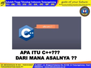 SEJARAH C++.ppt INFORMATIKA KELAS X SEMESTER GENAP | PPT