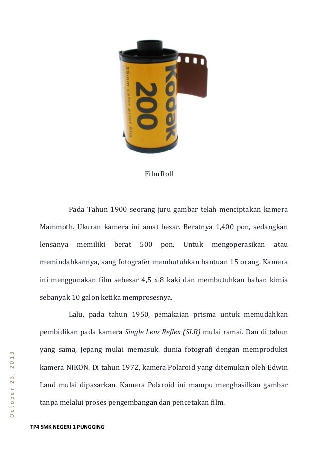 Sejarah dan dasar fotografi